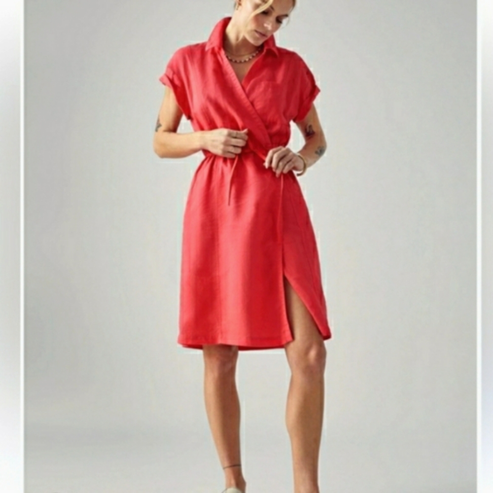 Athleta Coral Wrap Dress